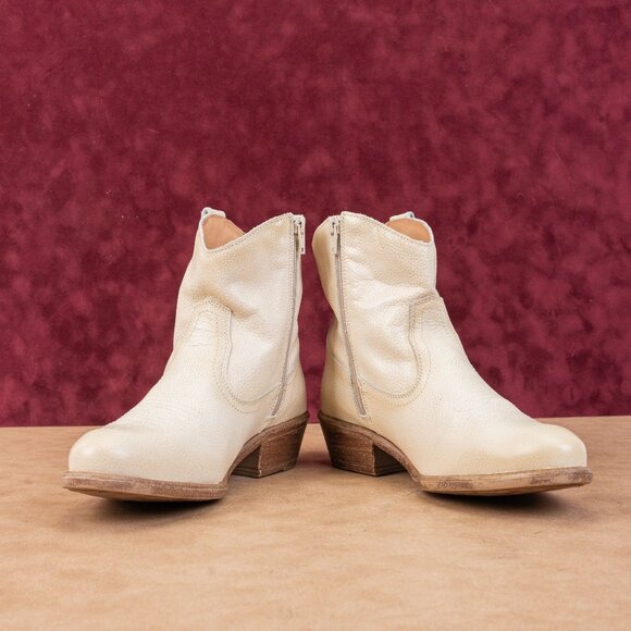 Miz Mooz Women Carlitos Western Cowboy Zip Pull Linen Leather Boots 8.5US EUR39 - Picture 2 of 8